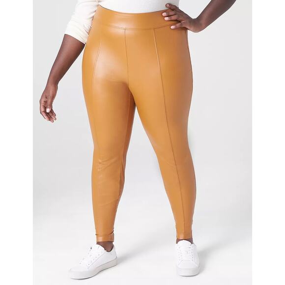 NEW Lane Bryant plus size pull on Faux Leather Leggings in Cathay spice Size 16 - Picture 1 of 9
